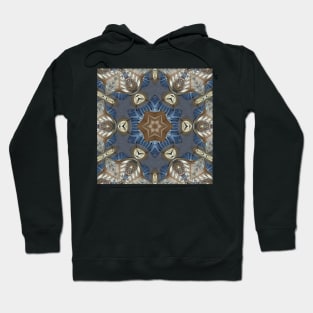 star shaped art nouveau styled pattern in grey brown blue and beige Hoodie